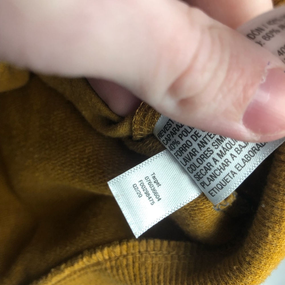 Cat & Jack Kids XL Color block Blue, gray, mustard yellow hooded sweatshirt - Picture 5 of 7